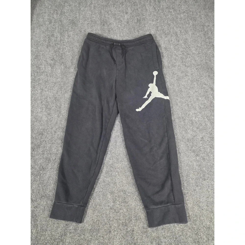 Jordan Mens Fleece Joggers Black‎ Large Jumpman Logo Sweatpants Sz M Activewear